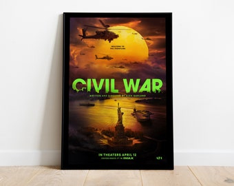 Guerra Civil, Alex Garland, Kirsten Dunst, 2024 - Pôster de Cinema em Alta Qualidade, Papel Semibrilhante Premium