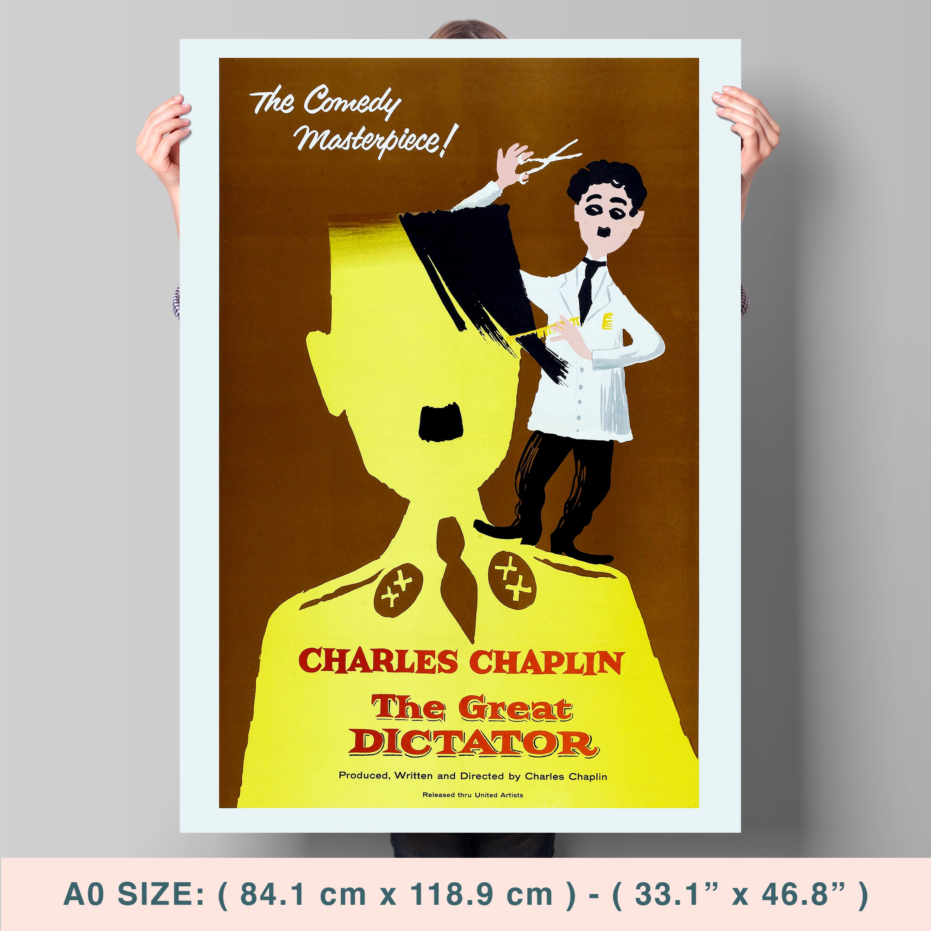 ネオ ヴィンテージ★フランス版 チャップリン サーカス 喜劇王 額付 ポスター ネオ ヴィンテージ☆フランス版 チャップリン サーカス 喜劇王 額付