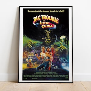 ビッグ・トラブル・イン・リトル・チャイナ、ジョン・カーペンター、カート・ラッセル、1986年 - 高品質ヴィンテージ映画ポスター、プレミアム半光沢紙