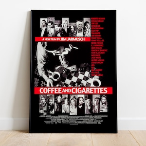 Café y cigarrillos, Jim Jarmusch, Roberto Benigni, Bill Murray, Iggy Pop, 2003 - Póster de película HQ, papel semibrillante premium