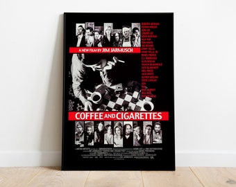 Coffee and Cigarettes, Jim Jarmusch, Roberto Benigni, Bill Murray, Iggy Pop, 2003 - HQ Movie Poster, Premium Semi-Glossy Paper