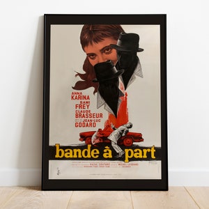 Bande à part, Jean-Luc Godard, 1964 - Hochwertiges Vintage Retro Filmplakat, Premium Semi-Glossy Paper