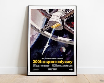 2001: A Space Odyssey, Stanley Kubrick, 1968 - Retro Vintage Movie Poster, Premium Semi-Glossy Paper