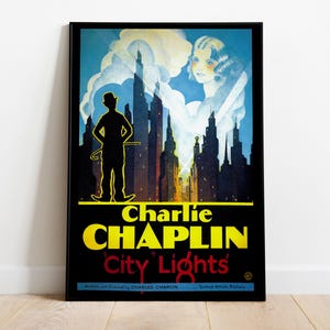 Luci della città, Charlie Chaplin, 1931 - Poster retrò, carta semi-lucida di alta qualità