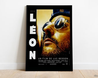 Léon: The Professional, Luc Besson, Jean Reno, Natalie Portman, 1994 - Retro Vintage Movie Poster, Premium Semi-Glossy Paper