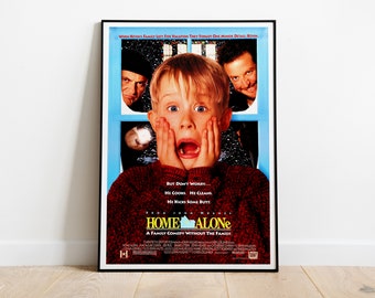 Home Alone, Macaulay Culkin, Joe Pesci, 1990 - HQ Movie Poster, Premium Semi-Glossy Paper