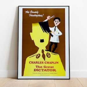 The Great Dictator, Charlie Chaplin, 1940 - High Quality Vintage Movie Poster, Premium Semi-Glossy Paper
