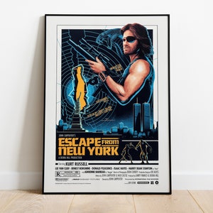 Escape from New York, John Carpenter, Kurt Russel, 1981 - High Quality Vintage Movie Poster, Premium Semi-Glossy Paper