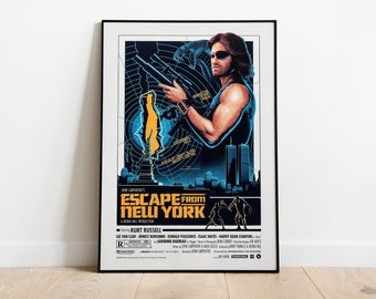 Escape from New York, John Carpenter, Kurt Russel, 1981 - High Quality Vintage Movie Poster, Premium Semi-Glossy Paper