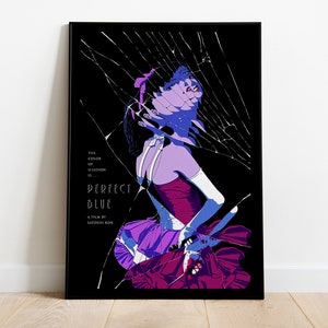 Perfect Blue / Satoshi Kon / Minimalist Movie Poster Print / Mid Century /  Custom Posters / Gift Idea 