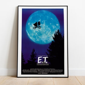 E.T. der Außerirdische, Steven Spielberg, 1982 - Hochwertiges Vintage-Retro-Filmposter, Premium-Semi-Glossy-Papier