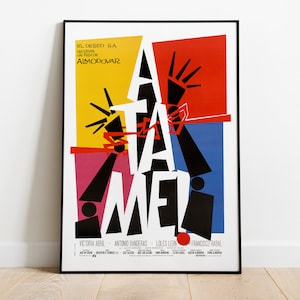 Legami! Legami!, Atame!, Pedro Almodóvar, Antonio Banderas, 1989 - Poster cinematografico vintage di alta qualità, carta semi-lucida di alta qualità