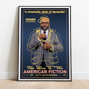 American Fiction, Cord Jefferson, Jeffrey Wright, 2023 - HQ Movie Poster, Premium Semi-Glossy Paper