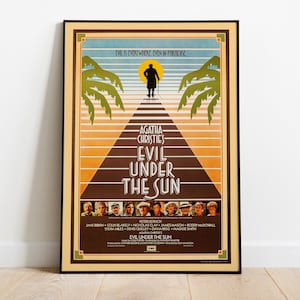 Evil Under the Sun, Guy Hamilton, Jane Birkin, Agatha Christie, 1982 - HQ Retro Vintage Movie Poster, Carta semi-lucida Premium