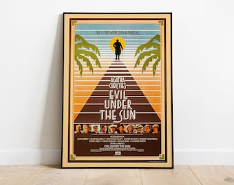 Evil Under the Sun, Guy Hamilton, Jane Birkin, Agatha Christie, 1982 - HQ Retro Vintage Movie Poster, Premium Semi-Glossy Paper