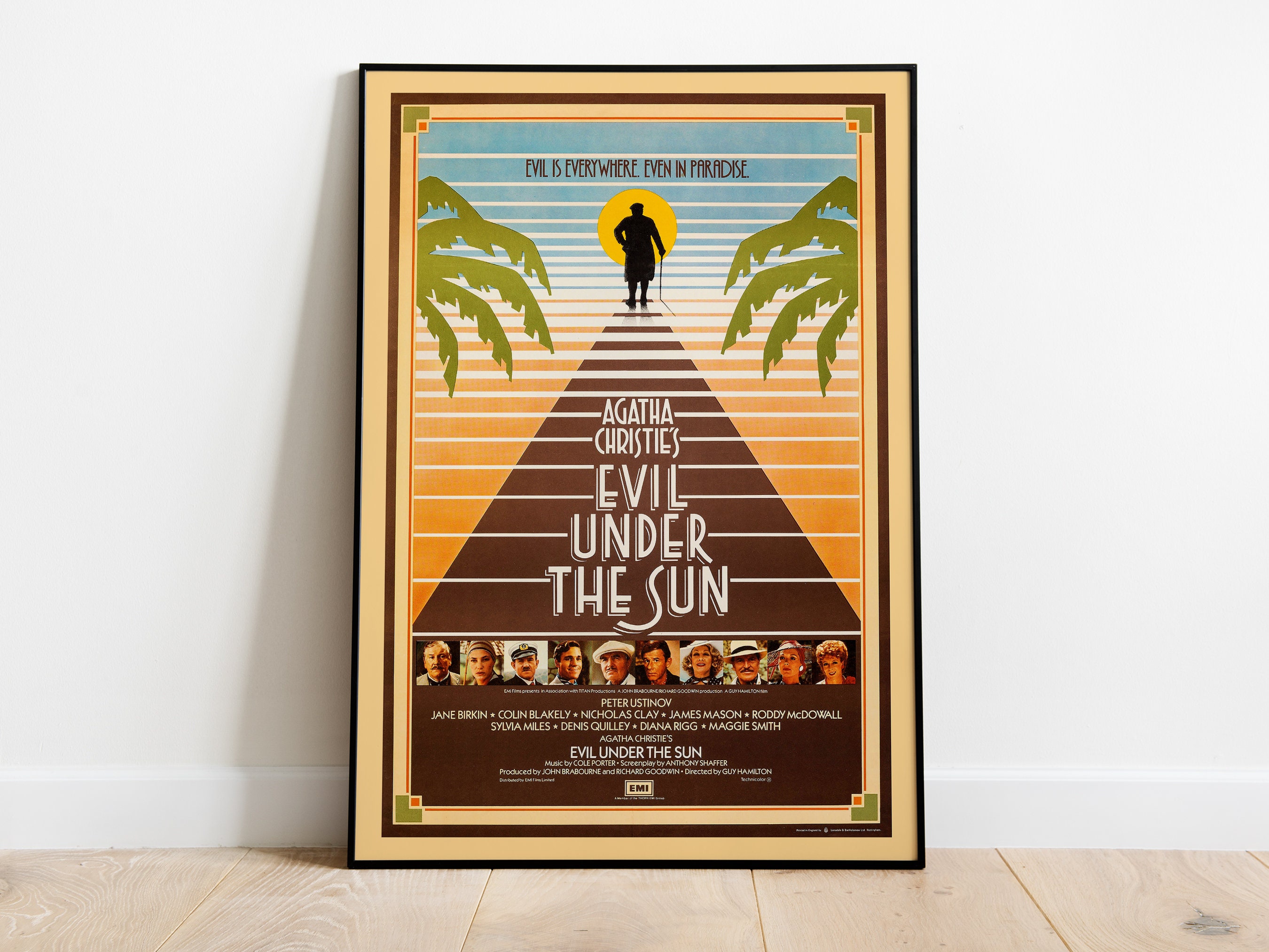 Evil Under the Sun, Guy Hamilton, Jane Birkin, Agatha Christie, 1982 - HQ Retro Vintage Movie Poster, Premium Semi-Glossy Paper
