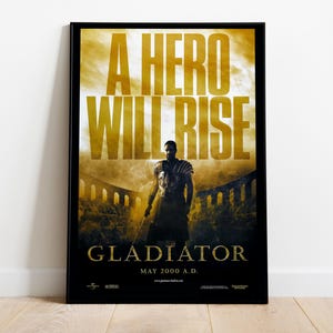 Il Gladiatore, Ridley Scott, Russell Crowe, Joaquin Phoenix, 2000, Poster cinematografico retrò HQ, carta semi-lucida di alta qualità