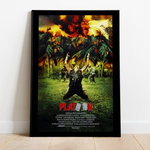 Platoon, Oliver Stone, Tom Berenger, Willem Dafoe, Charlie Sheen, 1986 - Póster de película de alta calidad, papel semibrillante de primera calidad