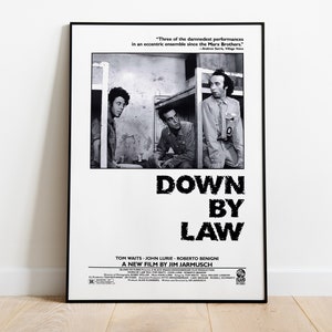 Down by Law, Jim Jarmusch, Tom Waits, Roberto Benigni, 1986 - Póster de película de alta calidad, papel semibrillante de alta calidad