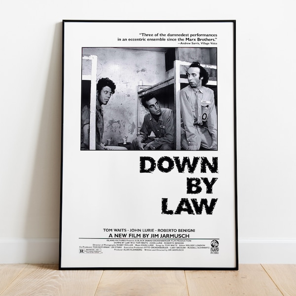 Down by Law, Jim Jarmusch, Tom Waits, Roberto Benigni, 1986 - High Quality Movie Poster, Premium Semi-Glossy Paper