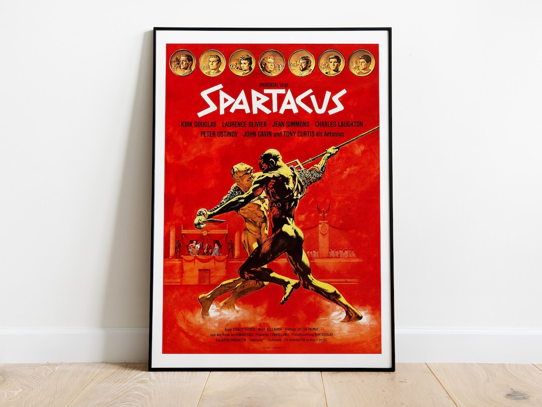 Spartacus, Stanley Kubrick, Kirk Douglas, 1960 High Quality Vintage Retro  Movie Poster, Premium Semi-glossy Paper Norway