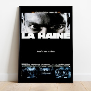 La Haine, Hatred, Mathieu Kassovitz, Vincent Cassel, 1995 - Póster de película vintage de alta calidad, papel semibrillante de primera calidad