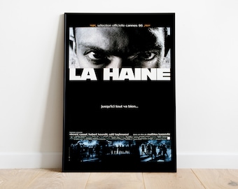 La Haine, Hatred, Mathieu Kassovitz, Vincent Cassel, 1995 - High Quality Vintage Movie Poster, Premium Semi-Glossy Paper
