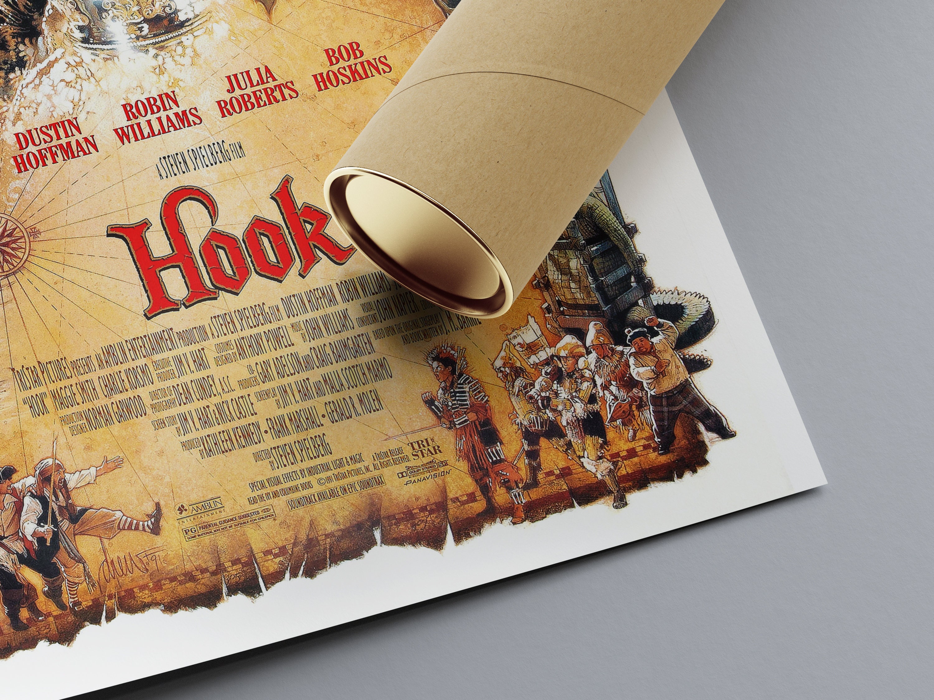Hook, Steven Spielberg, Robin Williams, 1991 High Quality Movie Poster,  Premium Semi-glossy Paper -  Ireland
