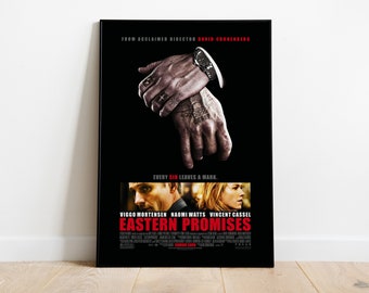 Promesas del Este, David Cronenberg, Viggo Mortensen, 2007 - Póster de película retro vintage, papel semibrillante de primera calidad
