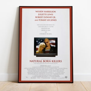 Natural Born Killers, Oliver Stone, Juliette Lewis, Robert Downey Jr, 1994 Retro Vintage Movie Poster, Premium Semi-Glossy Paper image 1