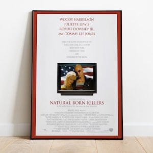 Natural Born Killers, Oliver Stone, Juliette Lewis, Robert Downey Jr, 1994 - Retro Vintage Filmplakat, Premium Halbglanzpapier