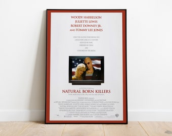 Natural Born Killers, Oliver Stone, Juliette Lewis, Robert Downey Jr, 1994 - Retro Vintage Movie Poster, Premium Semi-Glossy Paper