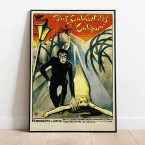 The Cabinet of Dr. Caligari, Robert Wiene, 1920 - Retro Vintage Movie Poster, Premium Semi-Glossy Paper