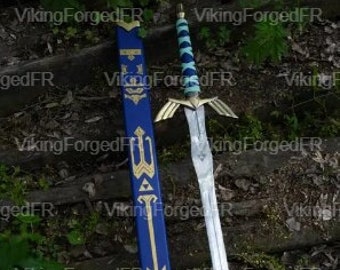 CUSTOM Hand Forged Stainless Steel The LEGEND of ZELDA Full Tang Skyward Link's Master Sword with Scabbar Best Gift for Him,