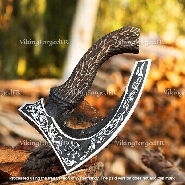 The Original Handmade Forged pizza Axe, Viking pizza cutter axe, Viking Bearded Camping Axe, Best Birthday & Anniversary Gift For Him