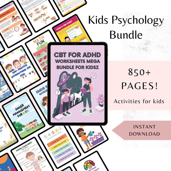 Kids Psychology & Life Skills Workbooks Bundle: 22 Printable Activities (PDF Download)