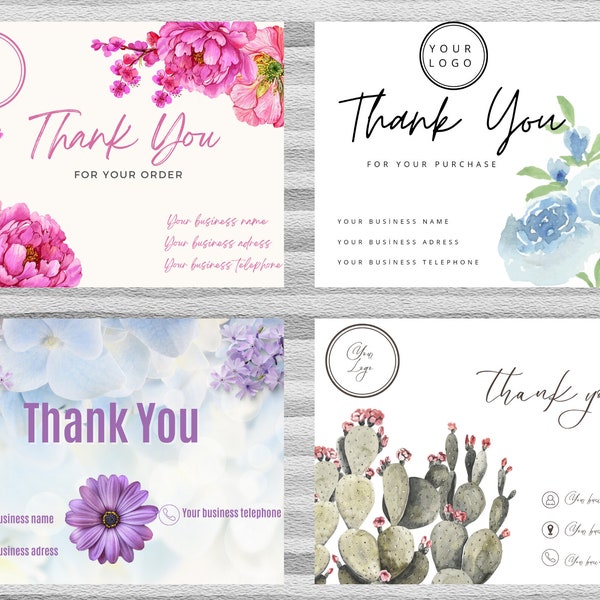 Small Business,Thank You For Your Order,Order Notes,Customer Cards, Package Inserts,Coupon Cards,Template,Shop Owner Cards