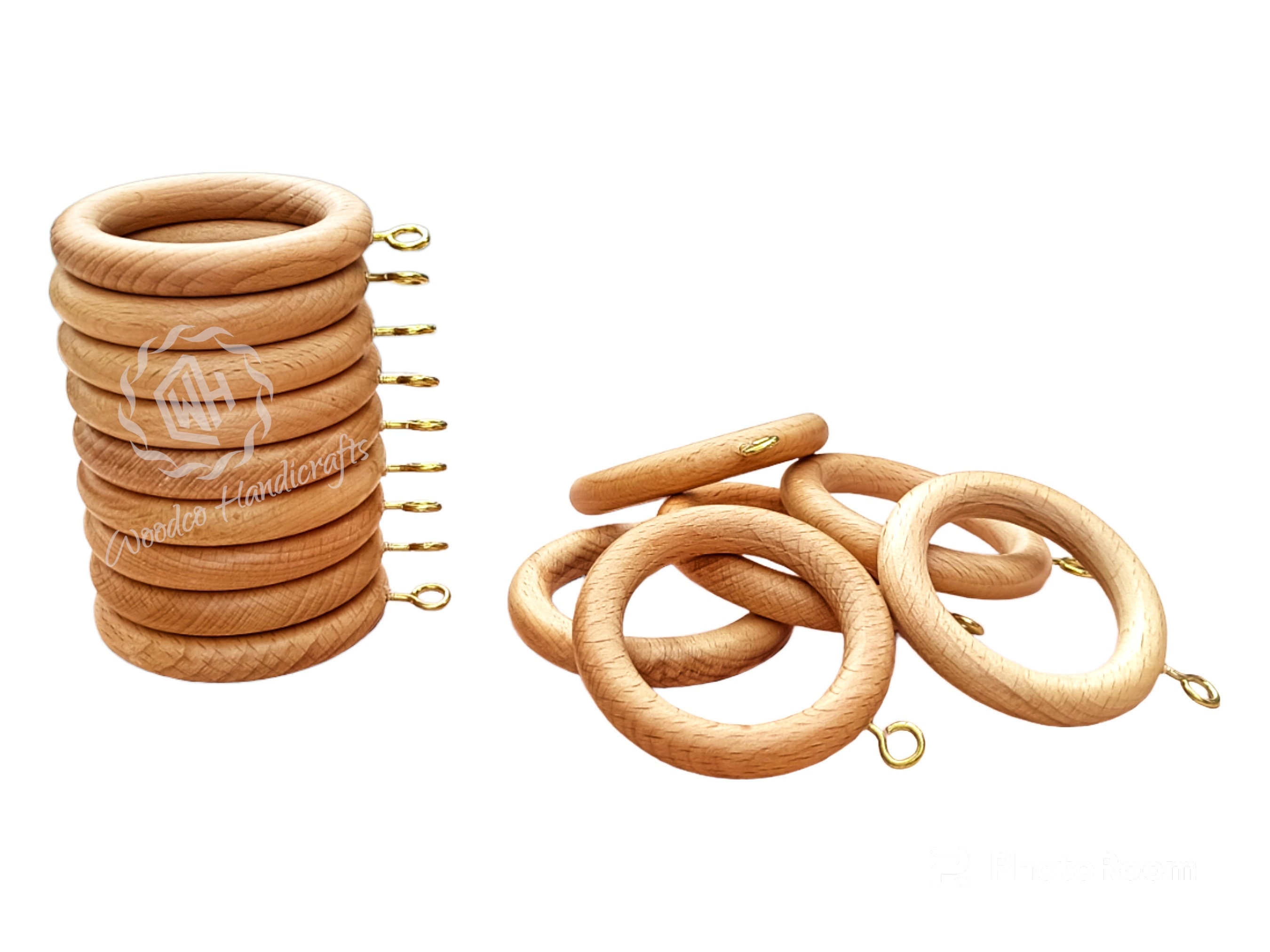 Wooden Rings, 24 PCS Unfinished Natural Solid Wooden Loops for DIY Crafts,  Bracelet Necklace (Outer Diameter 1.96inch/ 50mm)