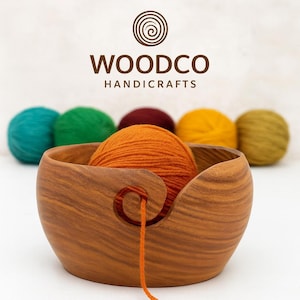 Handmade Rosewood Yarn Bowl: Knitting & Crochet Organizer - Gift for Mom