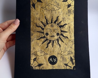 Grabado dorado "The sun"