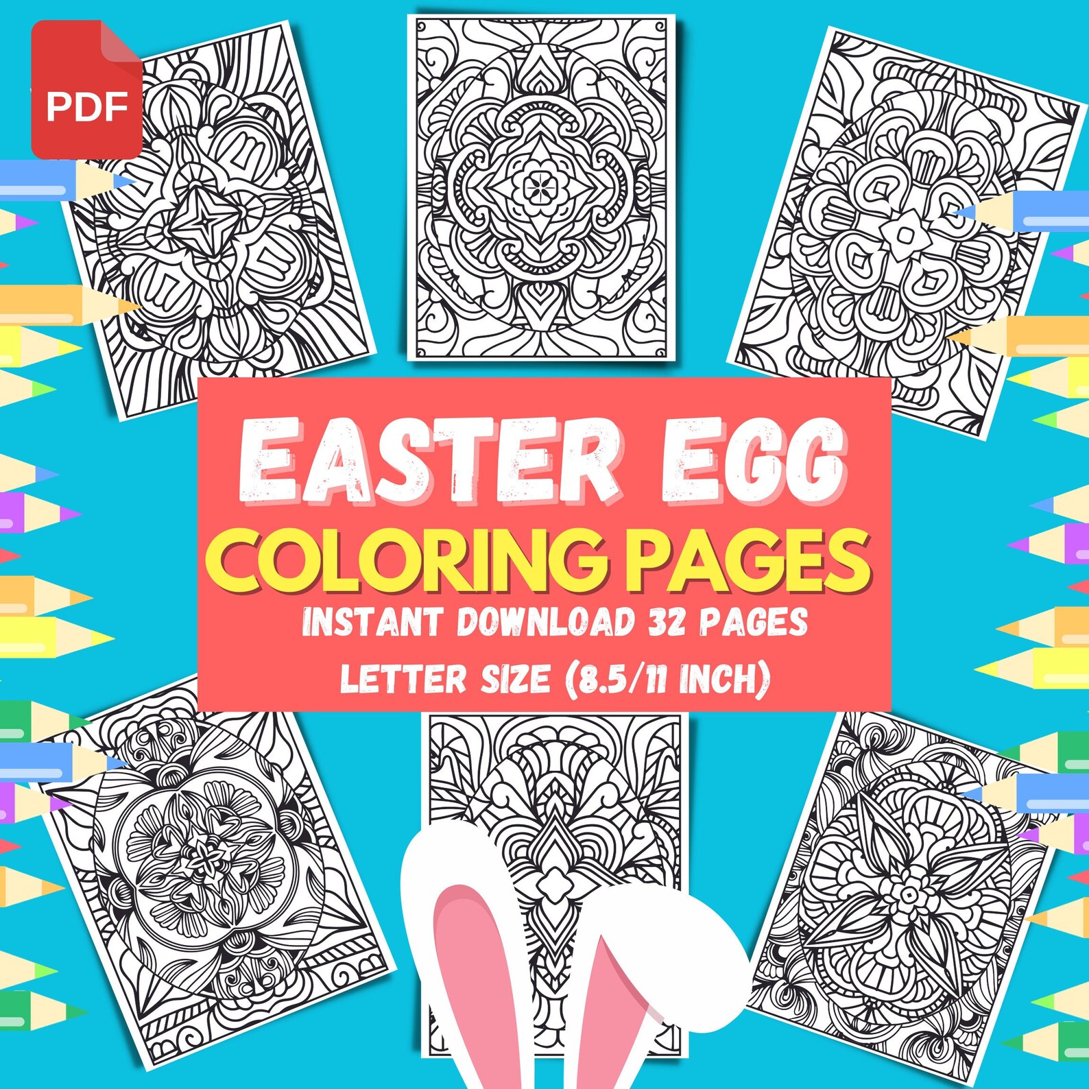 Easter Coloring Pages, Easter Coloring Pages for Adults, Easter