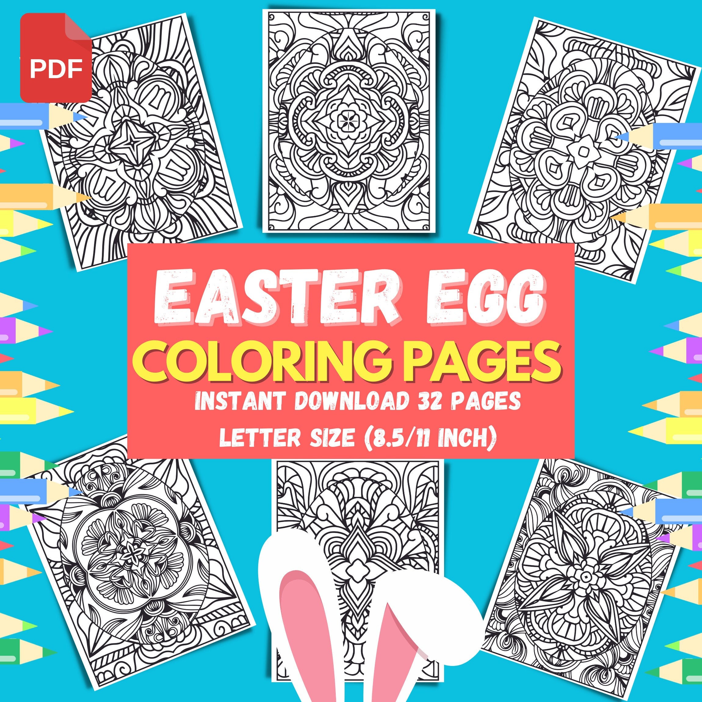 Easter Coloring Pages, Easter Coloring Pages for Adults, Easter