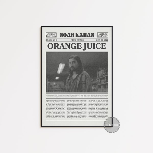 Noah Kahan Orange Juice Etsy Ireland