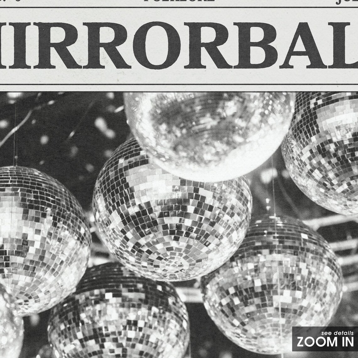 Taylor Swift Retro Newspaper Print Mirrorball Poster Etsy