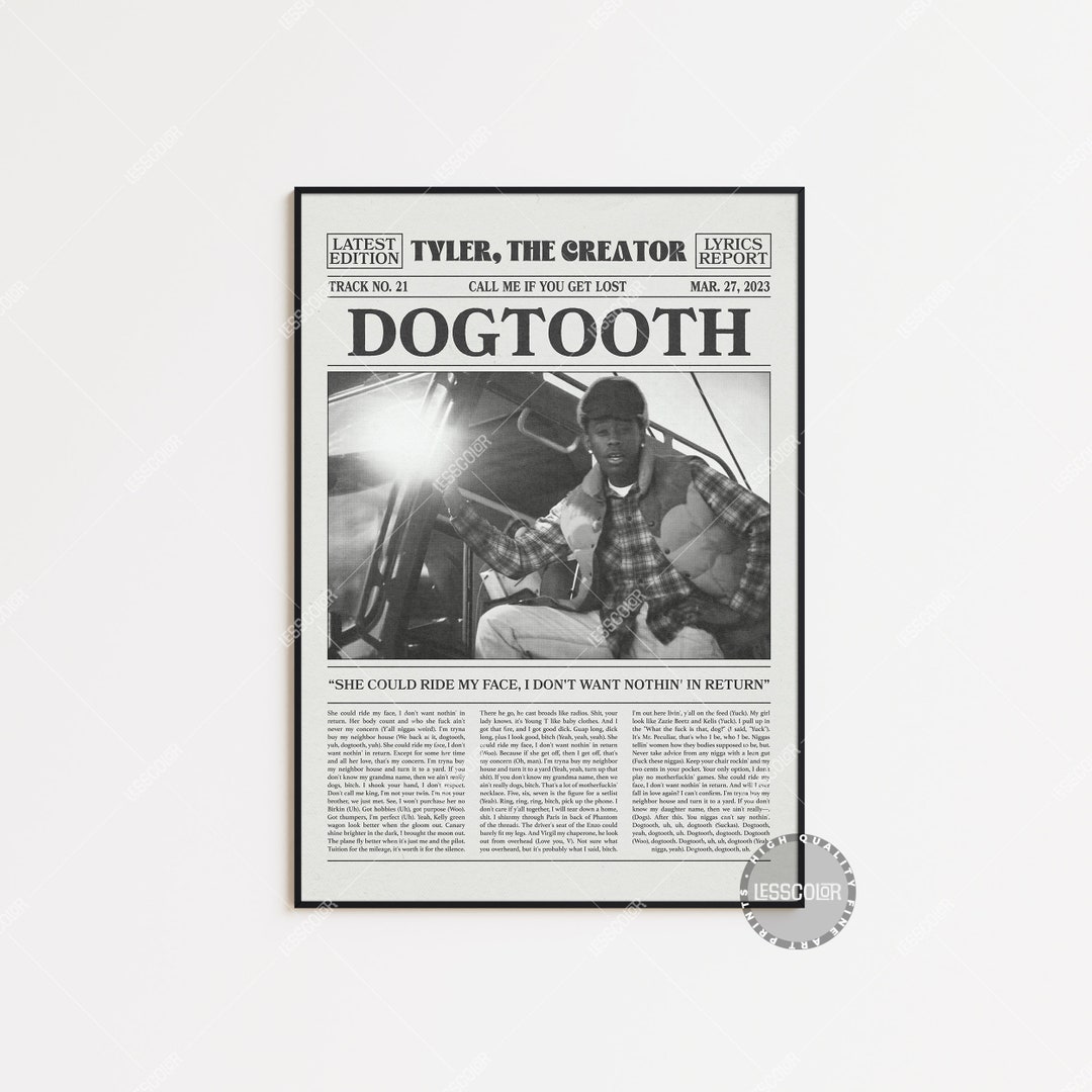 Tyler the Creator Retro Newspaper Print DOGTOOTH Poster Etsy