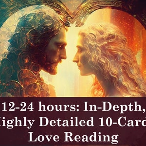 12-24 horas / Lectura detallada de 10 cartas de la cruz celta Amor Tarot - Hasta 10 preguntas / Lectura profunda de amor / Lectura de cartas TAROT / Astrología
