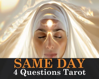 SAME DAY 4 Question Tarot | Intuitive Tarot Psychic Reading | Emergency Love Reading | Same Day Love Reading | Fast Delivery | Astrology