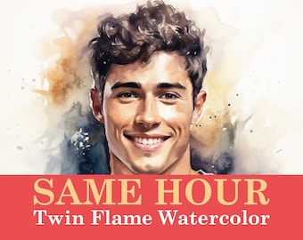 SAME HOUR Draw My Twin Flame In Watercolor Style | Fast Delivery | Artist Psychic Drawing Reading Love | Twinflame Reading | Within One Hour