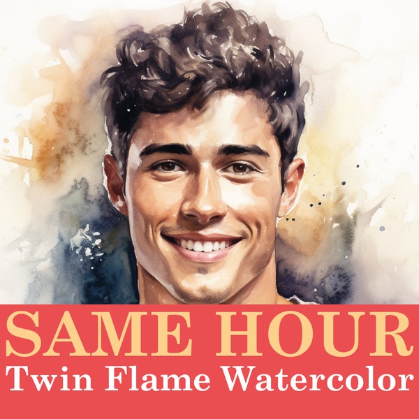 SAME HOUR Draw My Twin Flame In Watercolor Style | Fast Delivery | Artist Psychic Drawing Reading Love | Twinflame Reading | Within One Hour