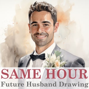 MISMA HORA Futuro marido alma gemela Estilo acuarela / Entrega rápida / Dibujo psíquico leyendo amor / Lectura de alma gemela / Dentro de una hora